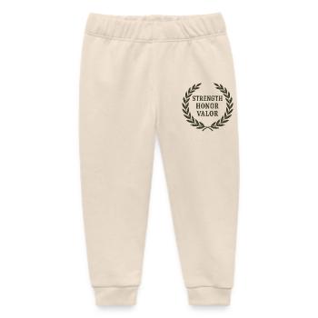 Plaque de moral de la victoire honorable - Pantalon de jogging bébé bio Stanley/Stella - écru doux - Devant