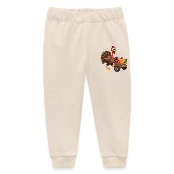 Thanksgiving Funny Thanksgiving Turkey - Baby Organic Sweatpants by Stanley/Stella - soft Ecru - Front