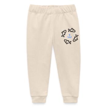 Angeln & Fischen | Petri Heil Hobby Logo - Baby Organic Jogginghose Baby Tumbler von Stanley/Stella - Natur - Vorne