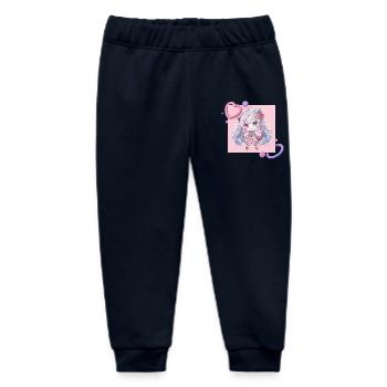 Pastell-Chibi Herzakzent - Baby Organic Jogginghose Baby Tumbler von Stanley/Stella - Navy - Vorne