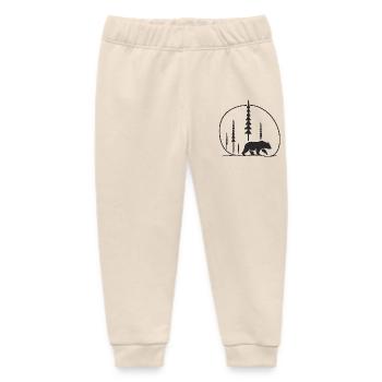 Bear in the forest silhouette nature gift idea friends - Baby Organic Sweatpants by Stanley/Stella - soft Ecru - Front