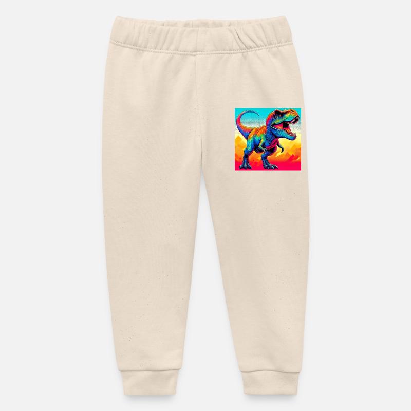 dinosaure - Pantalon de jogging bébé bio Stanley/Stella - écru doux