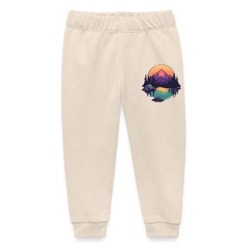 Mountains Nature - Baby Organic Sweatpants by Stanley/Stella - soft Ecru - Front