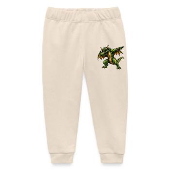 Serious Dabbing Dragon - Baby Organic Sweatpants by Stanley/Stella - soft Ecru - Front