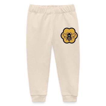 bee heart honeycomb beekeeping nature conservation beekeeper - Baby Organic Sweatpants by Stanley/Stella - soft Ecru - Front