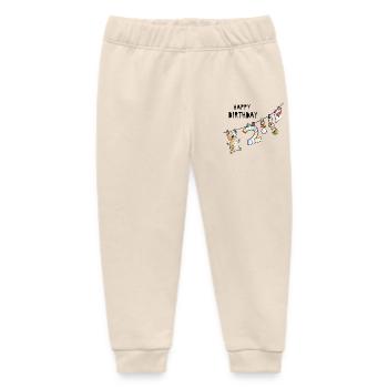 Happy Birthday - Second Birthday - Two years - Baby Organic Sweatpants by Stanley/Stella - soft Ecru - Front