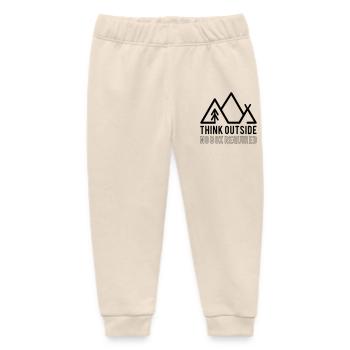 Think Outside No Box Required Quote - Baby Organic Sweatpants by Stanley/Stella - soft Ecru - Front