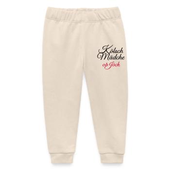 Kölsch Mädche op Jöck - Mädchen aus Köln unterwegs - Baby Organic Jogginghose Baby Tumbler von Stanley/Stella - Natur - Vorne