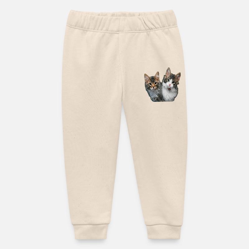 Chatons - Pantalon de jogging bébé bio Stanley/Stella - écru doux