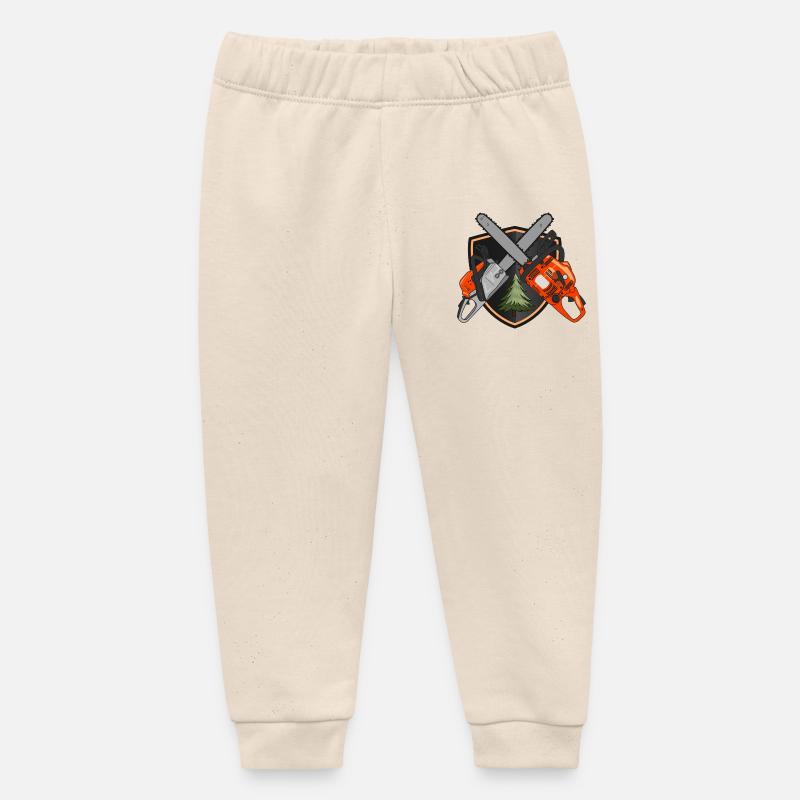 Tronçonneuses sur bouclier - Pantalon de jogging bébé bio Stanley/Stella - écru doux