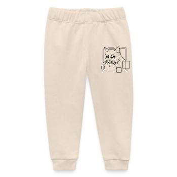 Katze in geometrischer Form - Line-Art-Design - Baby Organic Jogginghose Baby Tumbler von Stanley/Stella - Natur - Vorne