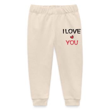 MOM. MOTHER'S DAY. HEART. FEAST. HAPPY BIRTHDAY - Baby Organic Sweatpants by Stanley/Stella - soft Ecru - Front