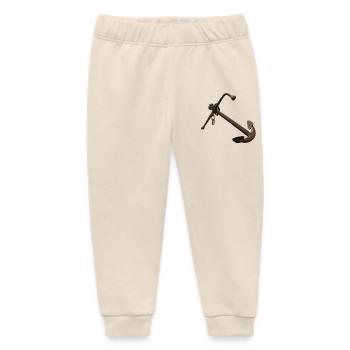 Rusted Anchor Nautical - Baby Organic Sweatpants by Stanley/Stella - soft Ecru - Front