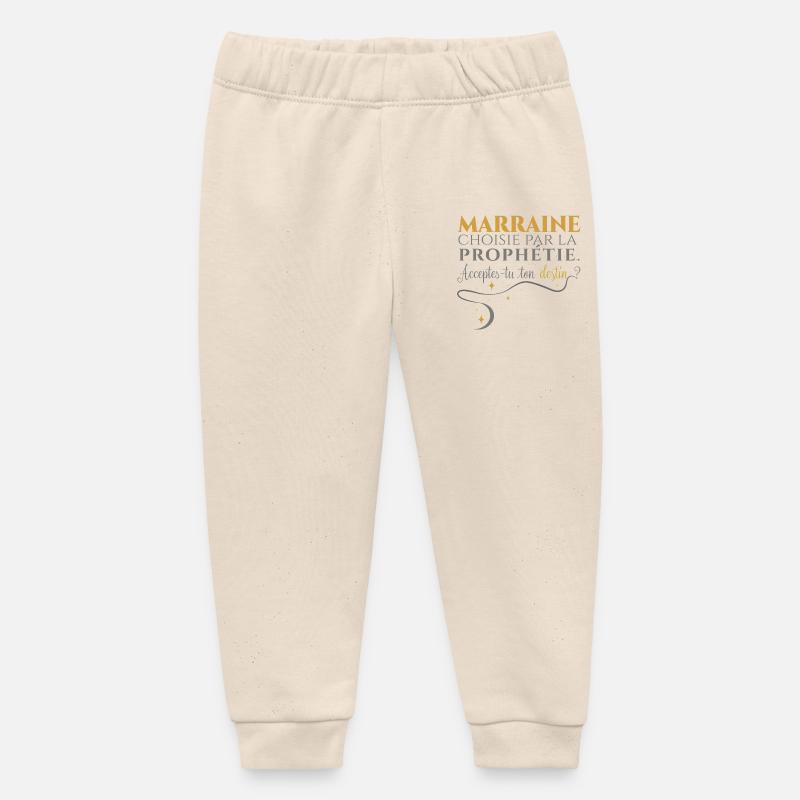Marraine par Prophétie : Accepte ton Destin. - Pantalon de jogging bébé bio Stanley/Stella - écru doux