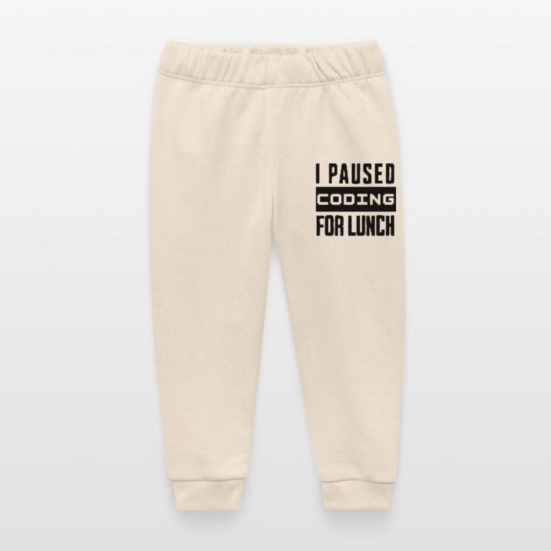 Codage de geeks, j’ai mis le codage en pause pour le déjeuner Pantalon de jogging bébé bio Stanley/Stella
