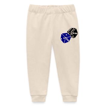 Blue Cube Minimal Design - Baby Organic Sweatpants by Stanley/Stella - soft Ecru - Front