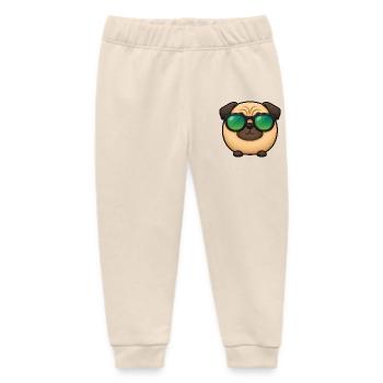 Mops Hund Cartoon Chibi Kawaii Sonnenbrille - Baby Organic Jogginghose Baby Tumbler von Stanley/Stella - Natur - Vorne