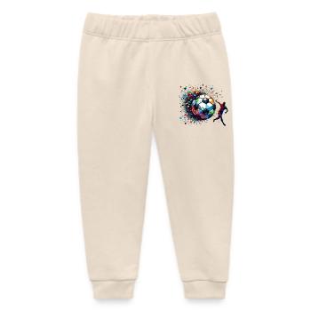 dynamischer Fußballspieler spielt Fußball - Baby Organic Jogginghose Baby Tumbler von Stanley/Stella - Natur - Vorne
