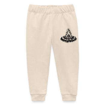 Campfire Icon Firewood - Baby Organic Sweatpants by Stanley/Stella - soft Ecru - Front