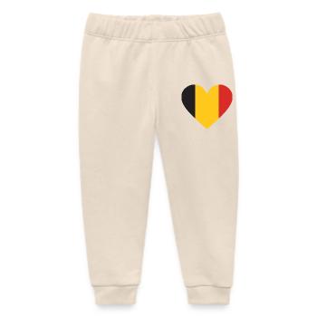 Belgische Herz-Trikolore - Baby Organic Jogginghose Baby Tumbler von Stanley/Stella - Natur - Vorne