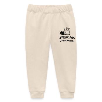 I Can't I Bowling – Humor Leisure and Outing - Baby Organic Sweatpants by Stanley/Stella - soft Ecru - Front