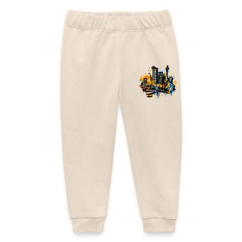 New York Skyline mit Freiheitsstatue - Baby Organic Jogginghose Baby Tumbler von Stanley/Stella - Natur - Vorne