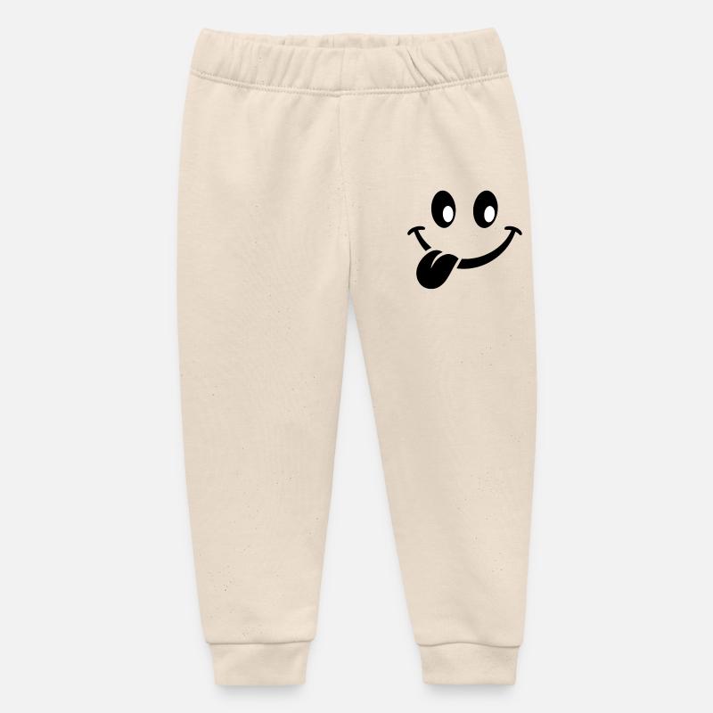 Silhouette des yeux minimalistes - Pantalon de jogging bébé bio Stanley/Stella - écru doux