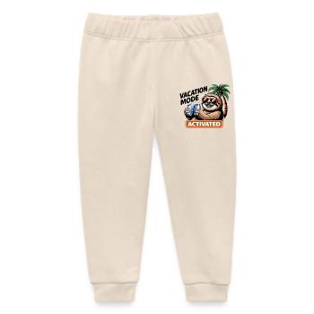 Activated Sloth Beach Party - Baby Organic Sweatpants by Stanley/Stella - soft Ecru - Front