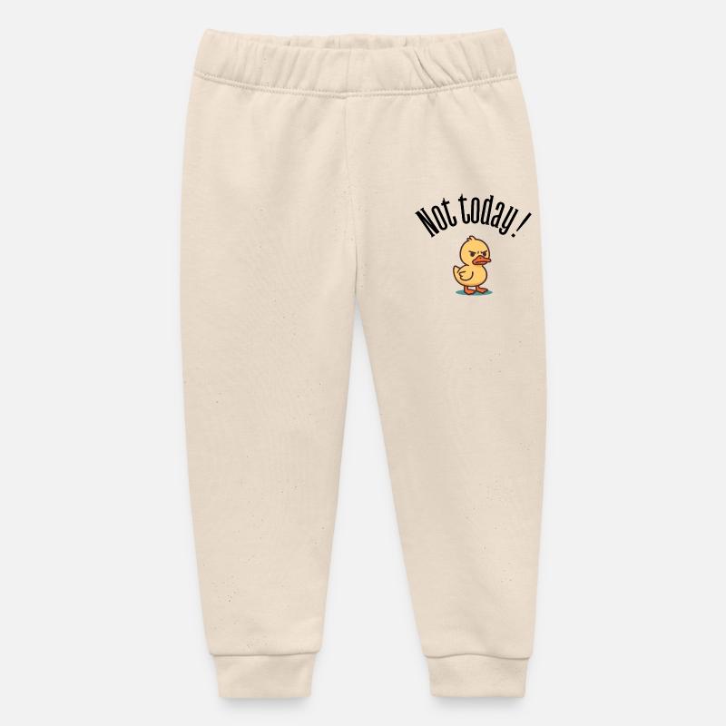 Pas aujourd’hui ! Grumpy Duck Attitude T-Shirt - Pantalon de jogging bébé bio Stanley/Stella - écru doux