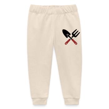 Garden Tool Shovel Icon - Baby Organic Sweatpants by Stanley/Stella - soft Ecru - Front