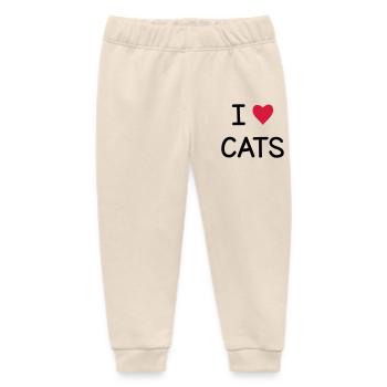 I love Cats Geschenk für Katzenfreunde - Baby Organic Jogginghose Baby Tumbler von Stanley/Stella - Natur - Vorne