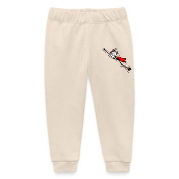 Flying superwoman or super fast - Baby Organic Sweatpants by Stanley/Stella - soft Ecru - Front