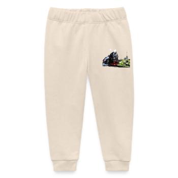 Steam locomotive on the Brocken in the Harz Mountains - Baby Organic Sweatpants by Stanley/Stella - soft Ecru - Front