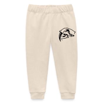 Sabre-toothed Tiger Skull - Baby Organic Sweatpants by Stanley/Stella - soft Ecru - Front