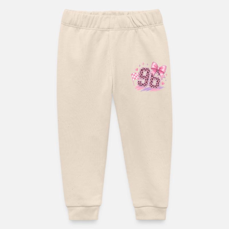 Paillettes Léopard Rose 96 - Pantalon de jogging bébé bio Stanley/Stella - écru doux