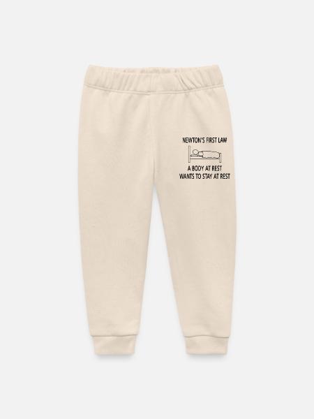Newton's first law - Baby Organic Sweatpants by Stanley/Stella - soft Ecru