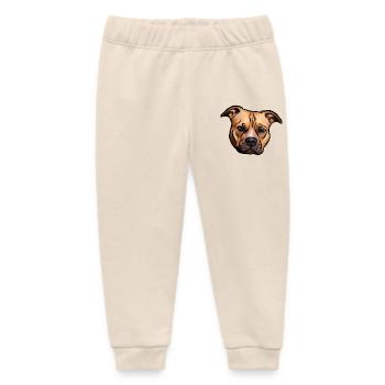 Staffordshire Terrier Kopf - Baby Organic Jogginghose Baby Tumbler von Stanley/Stella - Natur - Vorne