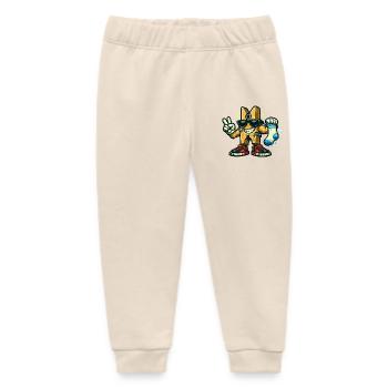Peg with Sunglasses and Sock - Baby Organic Sweatpants by Stanley/Stella - soft Ecru - Front