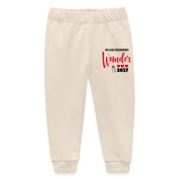 Ein Wunder 2027 Babysprüche Herz Milchflasche - Baby Organic Jogginghose Baby Tumbler von Stanley/Stella - Natur - Vorne