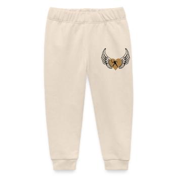 Tennis heart with wings - Baby Organic Sweatpants by Stanley/Stella - soft Ecru - Front
