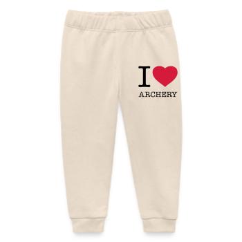 I LOVE ARCHERY Archery Bow and arrow - Baby Organic Sweatpants by Stanley/Stella - soft Ecru - Front