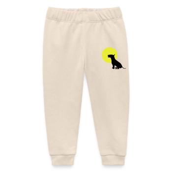 bull terrier dog moon - Baby Organic Sweatpants by Stanley/Stella - soft Ecru - Front