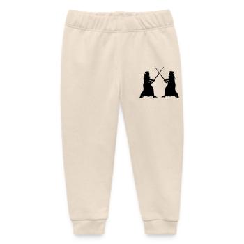 Kendo two Kendoka in fighting mode shadow figures - Baby Organic Sweatpants by Stanley/Stella - soft Ecru - Front