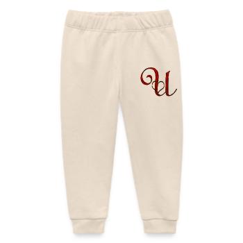 God Heart Gold Lettering Ornament - Baby Organic Sweatpants by Stanley/Stella - soft Ecru - Front