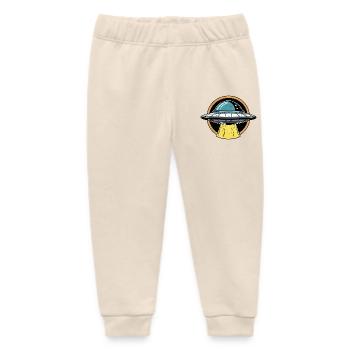UFO Light Beam Cartoon - Baby Organic Sweatpants by Stanley/Stella - soft Ecru - Front