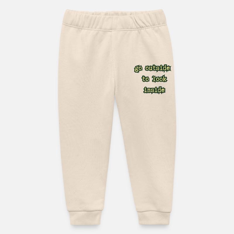 Sors pour regarder à l’intérieur - Pantalon de jogging bébé bio Stanley/Stella - écru doux