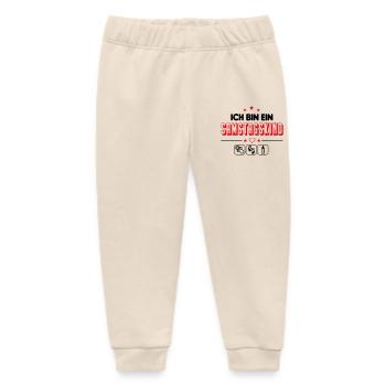 Samstagskind Geboren am Samstag Babysprüche - Baby Organic Jogginghose Baby Tumbler von Stanley/Stella - Natur - Vorne