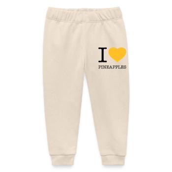 I LOVE PINEAPPLES Pineapple - Baby Organic Sweatpants by Stanley/Stella - soft Ecru - Front
