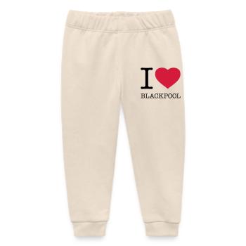 I LOVE BLACKPOOL - Baby Organic Sweatpants by Stanley/Stella - soft Ecru - Front