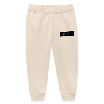 JO EH Typo on Black - Baby Organic Sweatpants by Stanley/Stella - soft Ecru - Front